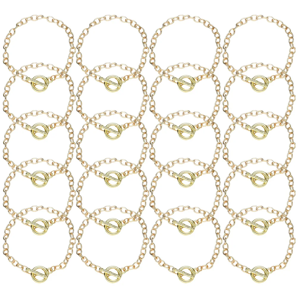 

20 Pcs Chain Bracelet Link Charms Metal Alloy Chains for Jewelry Making Bracelet Supplies Crafts Bulk