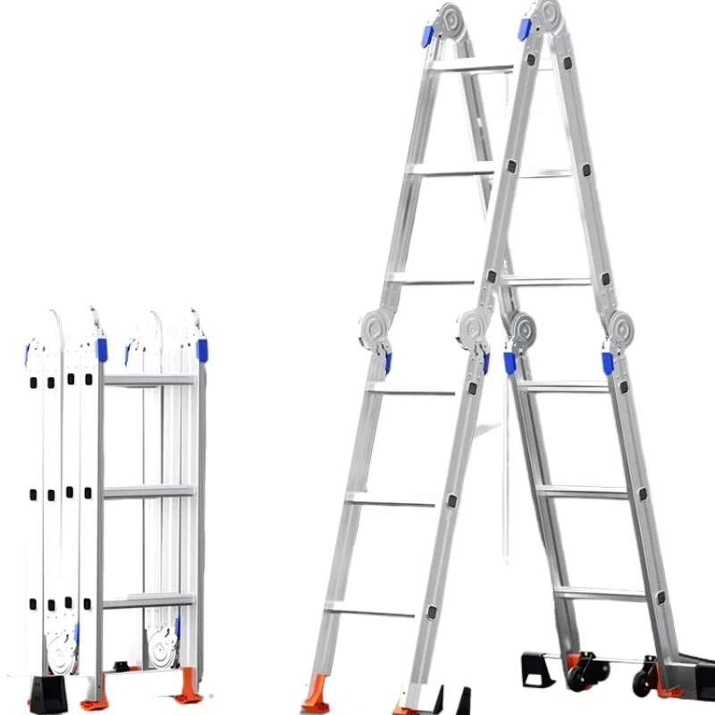 LMM multifunctional household folding ladder lifting telescopic ladder thickening