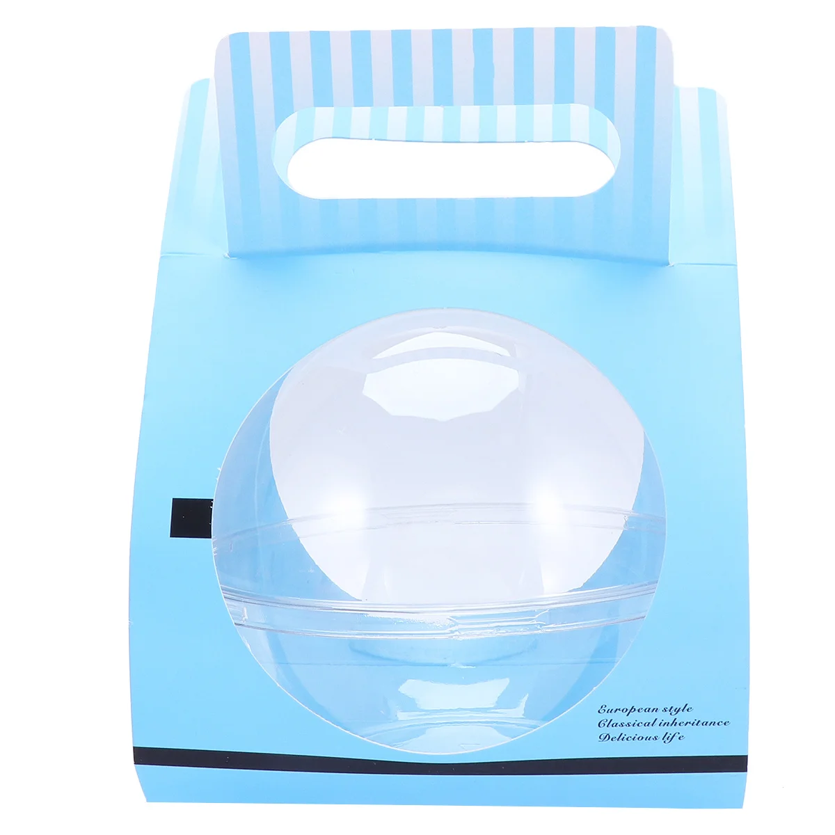 

10Pcs Plastic Cake Container Transparent Ball Shape Disposable Mousse Cake Box Lightweight Portable Blue Storage