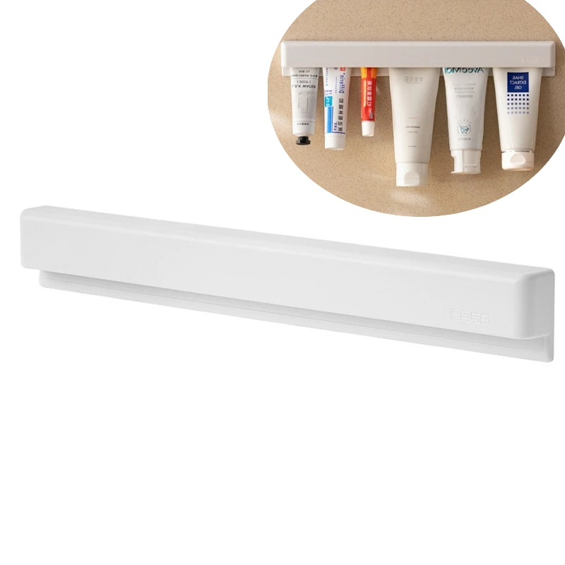 

Hot Sale Toothpaste Squeezer Artifact Non-Punching Facial Cleanser Clip Toothpaste Clip Bathroom Wall Storage Rack Household