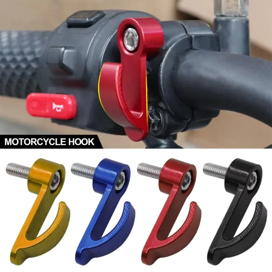 Universal CNC Aluminium Alloy Motorcycle Single Hole Hook Helmet Bag Carry Hook Holder fit For Dirt Bike Electric Scooter 1x