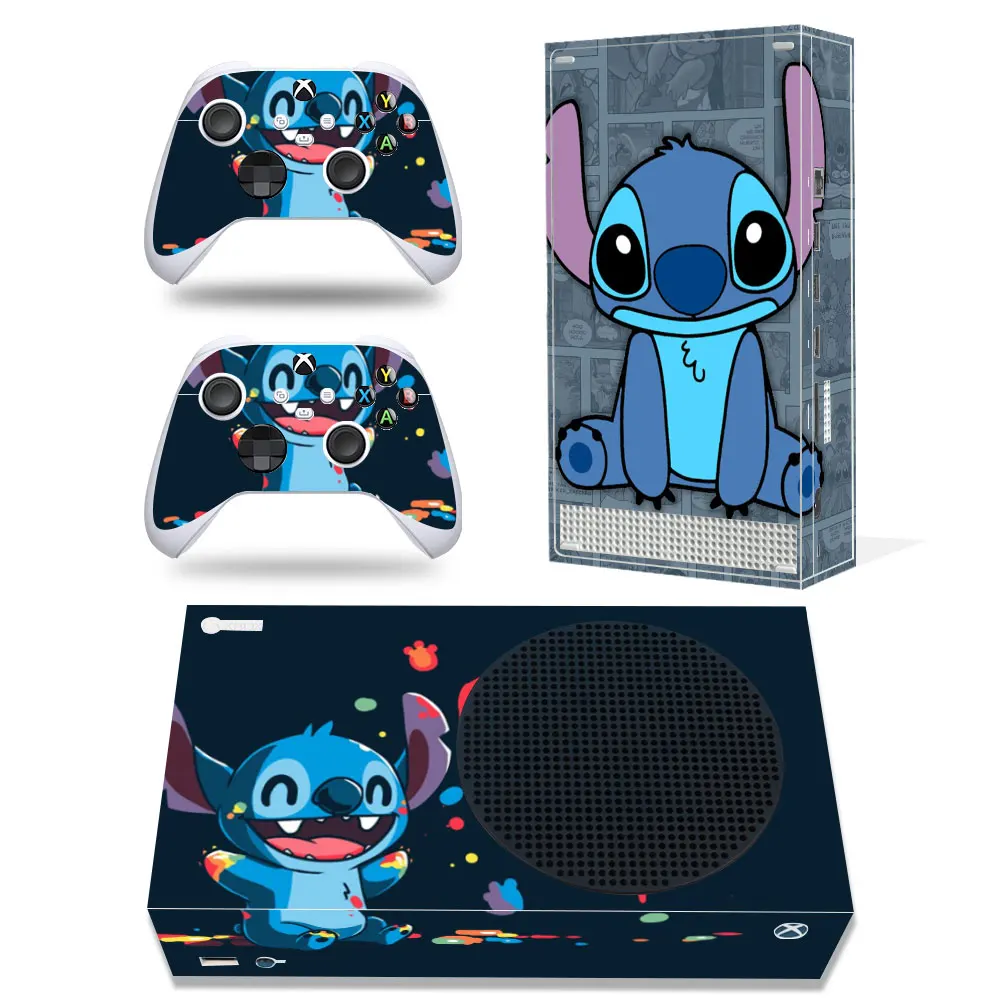 Disney Stitch Mickey Cartoon Sticker decalcomania Cover per Xbox Series S Console e 2 controller Xbox Series S Skin Sticker Vinyl