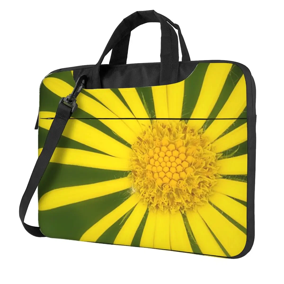 Yellow Daisy Flower Macro Close-Up Crossbody Laptop Bag Case Computer Bag Resistant Protective Notebook Pouch for Macbook Pro