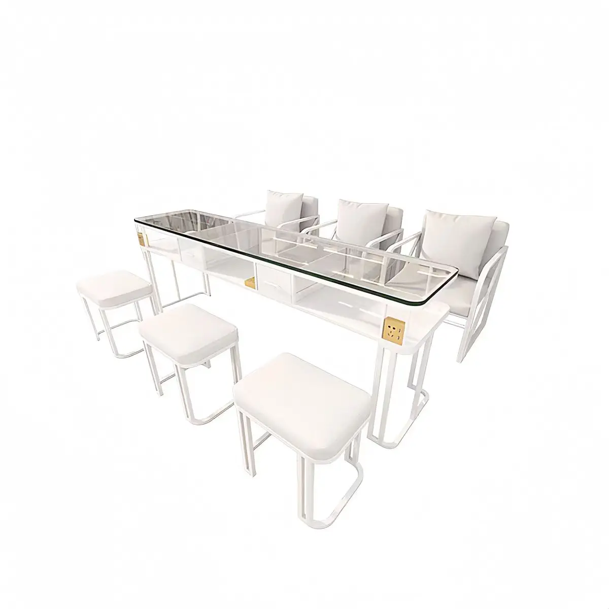 ##Minimalist Nail Table, Internet Famous Nail Table, Nail Salon, Single, Double, Three Person Table and Chair
