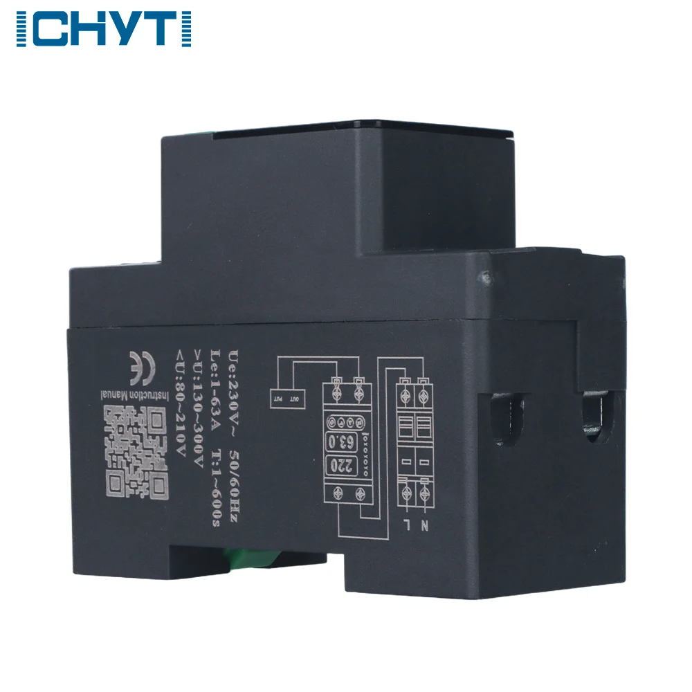 10 قطعة CHYT صنع النحاس 2P 63A قابل للتعديل الجهد حامي التتابع جودة عالية 110 فولت/220 فولت مرحلة واحدة الاسمي النحاس PC LCD ل S #5