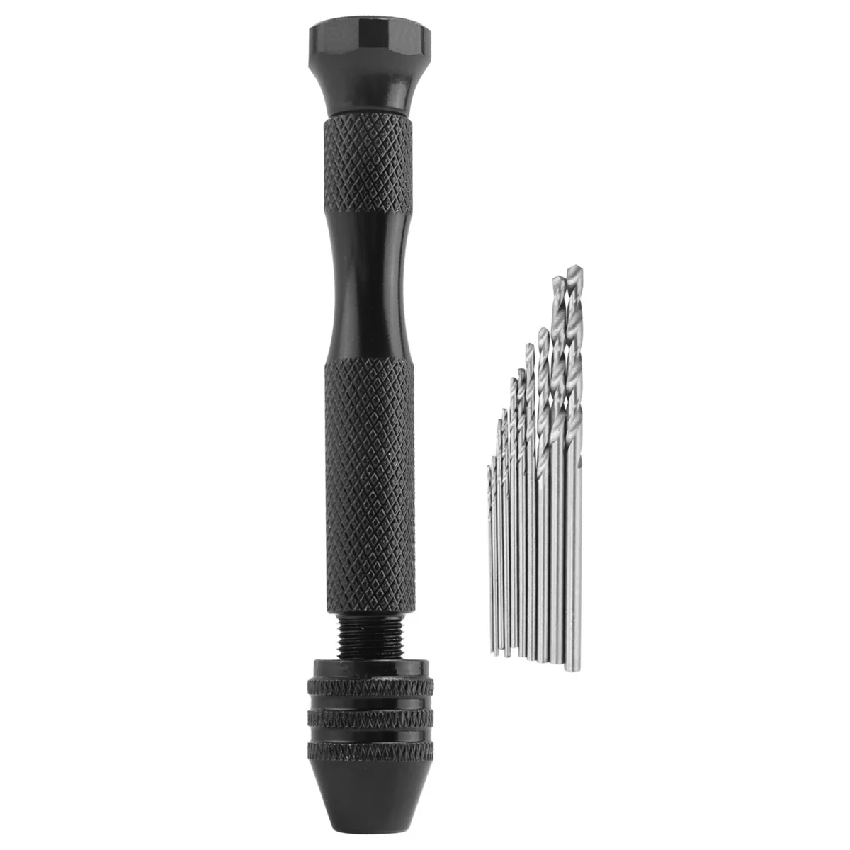 

Mini Hand Drill,Precision Pin Vise Woodworking Hand Drill, miniature drill + 10pcs Mini Micro-Drill bit set with keyless Chuck,