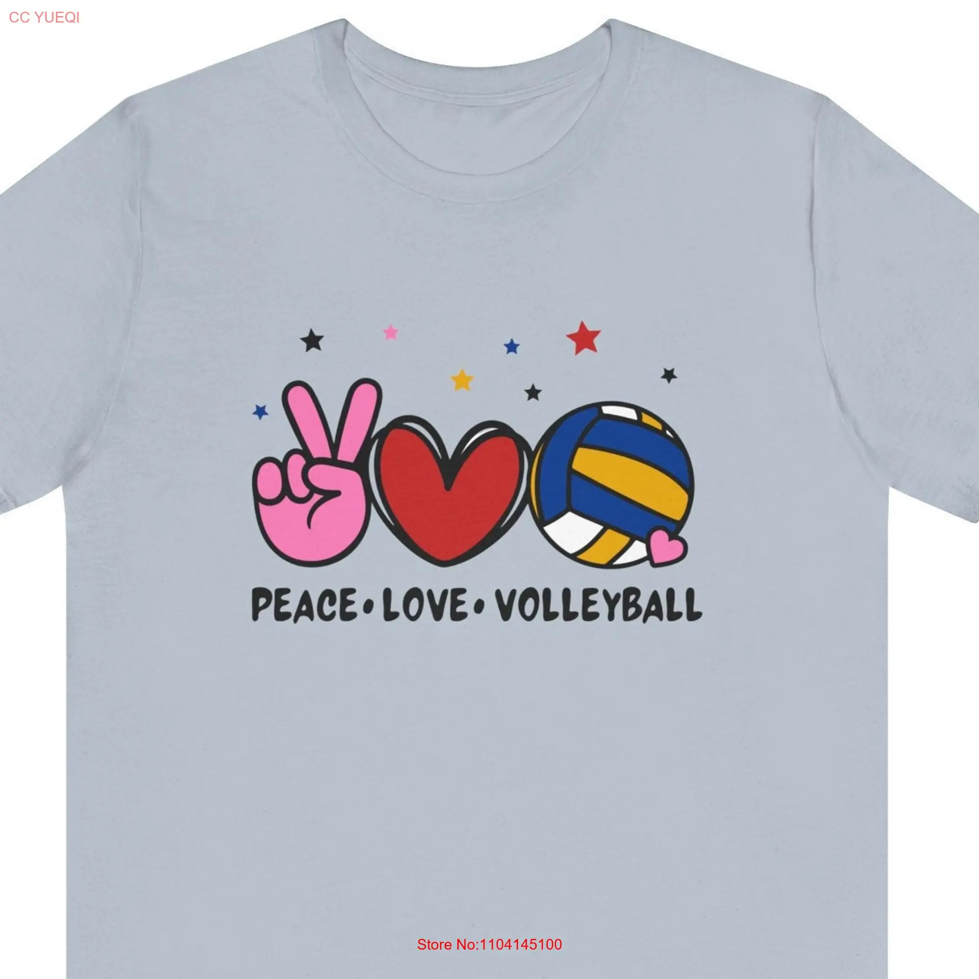 Peace Love Volleyball T Shirt long or short sleeves