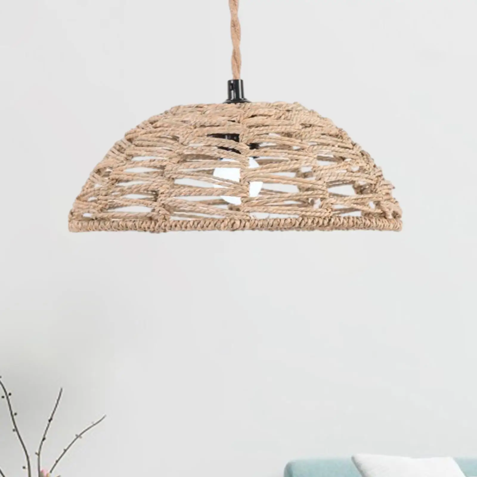 Rattanowy abażur rustykalne abażury Boho wymiana lampa sufitowa kinkiety ścienne oprawa lampa stołowa lampy podłogowe wyspa kuchenna