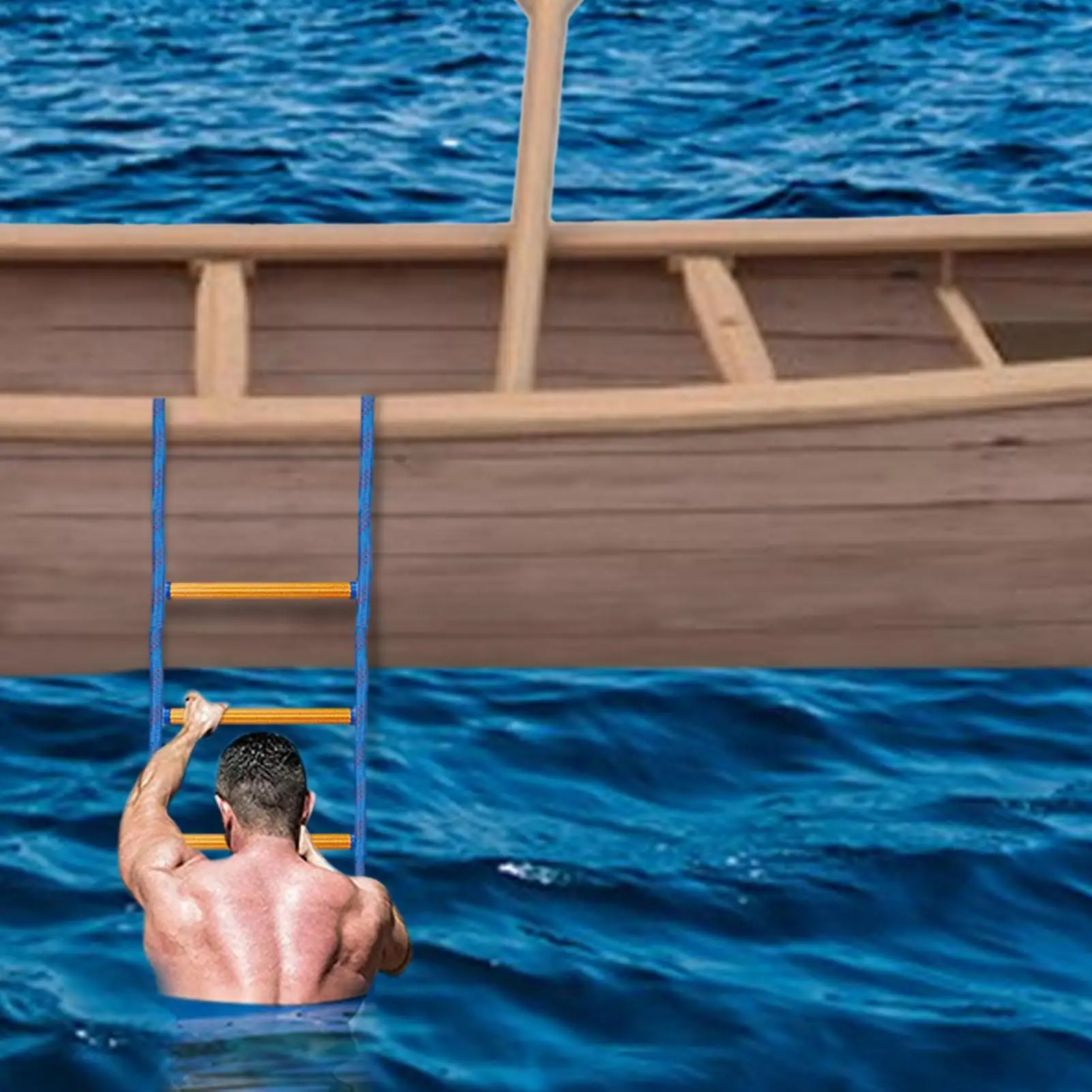 

Веревочная лестница для взрослых, 5-ступенчатая нейлоновая лестница для восхождения для взрослых, сверхмощная лестница, морская альпинистская веревка для моторной лодки, каноэ