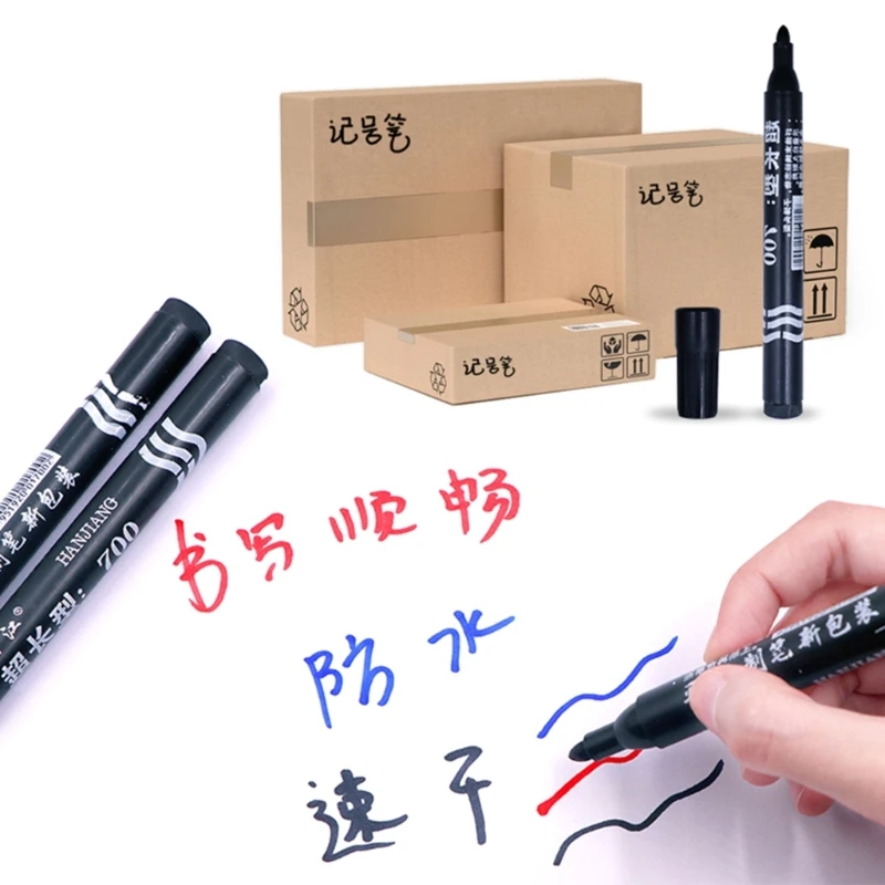 12Pcs Broad Nib Permanent Markers, Works on Plastic,Wood,Stone,Metal and Glass for Doodling, Colouring, Packing