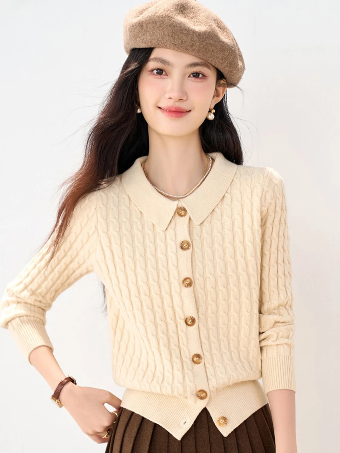 Suéter de punto estilo coreano para mujer, cárdigan, capa base, ropa interior, ropa exterior, caplet, estilo urbano, ajuste holgado, manga larga