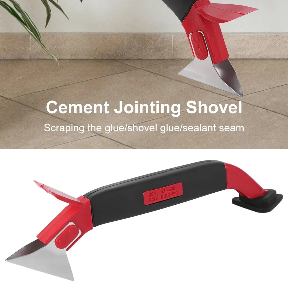 

Clean Seam 3-in-1 Caulk Tool Multi-function Ergonomics Grip Glue Scraper Easy To Use Durable Cement Jointing Shovel Kitchen