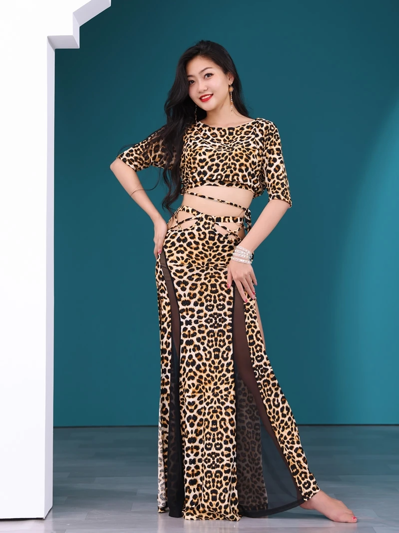 Traje de dança do ventre adulto feminino personalizado cintura alta cobrindo roupa de exercício dança oriental iniciante dança exótica
