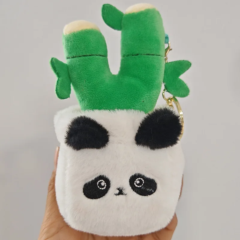 Pendentif Panda en pot créatif, jouet en peluche, lapin, chat, poupée, sac, porte-clés