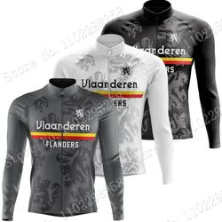 2024 Winter Vlaanderen Flanders Cycling Jersey Long Sleeve Belgium Clothing Race Road Bike Shirts Bicycle Tops MTB Uniform