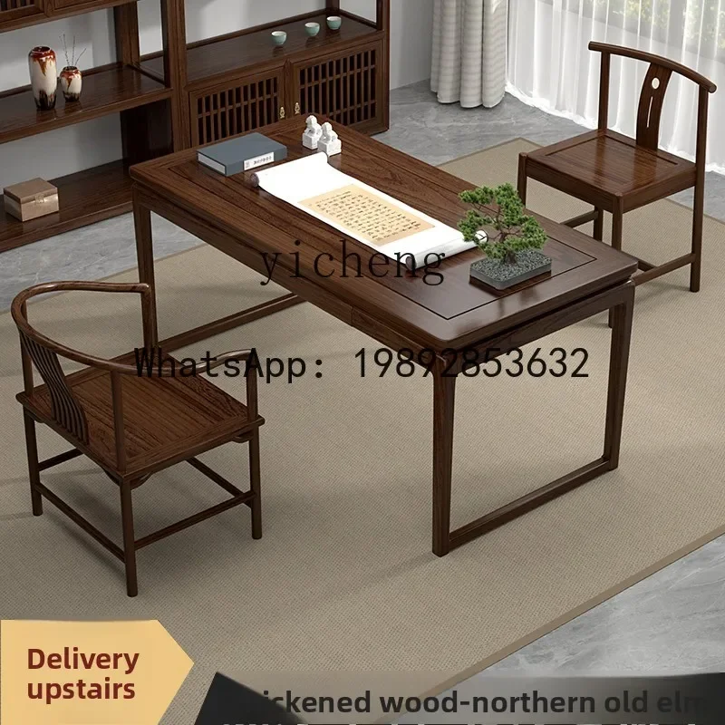 

all solid wood drawer desk office computer desk study tea table writing calligraphy