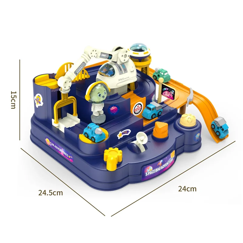 Space Adventure Children Board Game Toys Upgrade Racing Car Model Family Party Parent-child Interaction Table Game Challenge Car