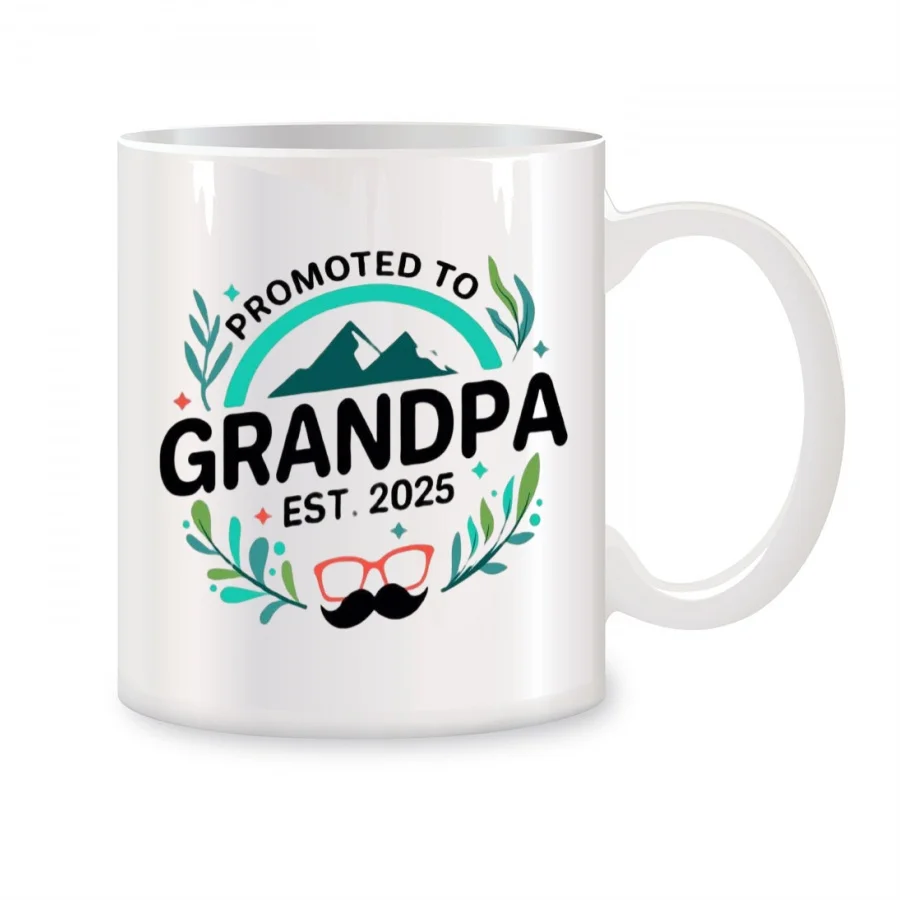 New Grandpa Gifts First Time 2025 Mugs For Grandparents Grandpa Birthday Novelty Coffee Ceramic Tea Cups White 11 oz