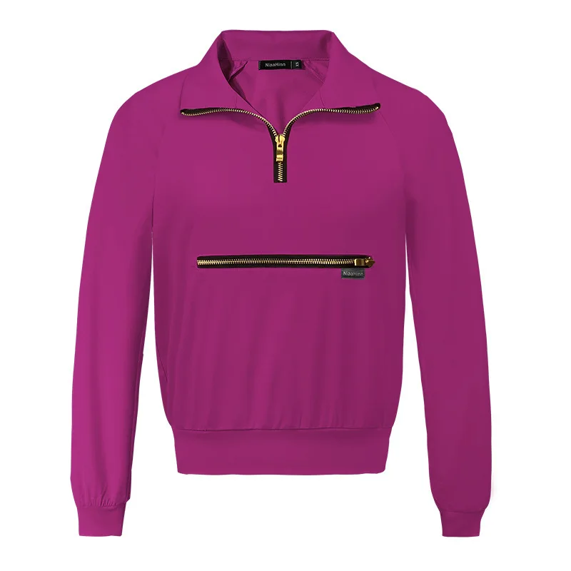 Long Sleeve Autumn Casual Turn-Down Collar Surgical Gown Unisex Two-Piece Set Hospital Scrub Suit Stretchy Nurse Handwashing