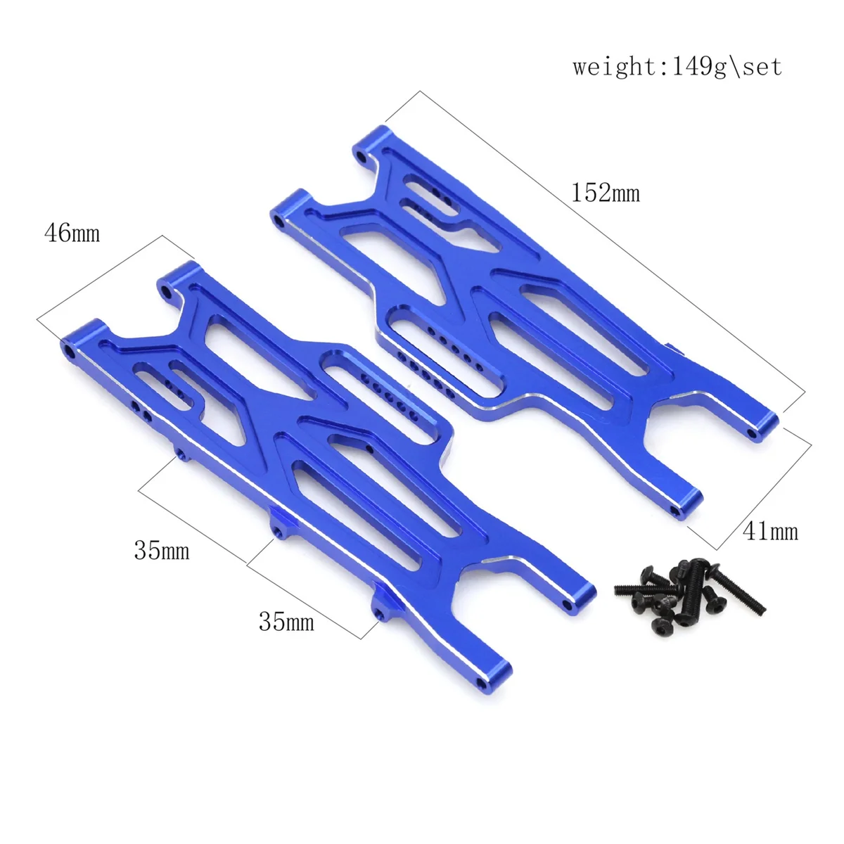 

YKH_Metal Rear Suspension Arms Swing Arm ARA330710 for Arrma 1/10 Blue