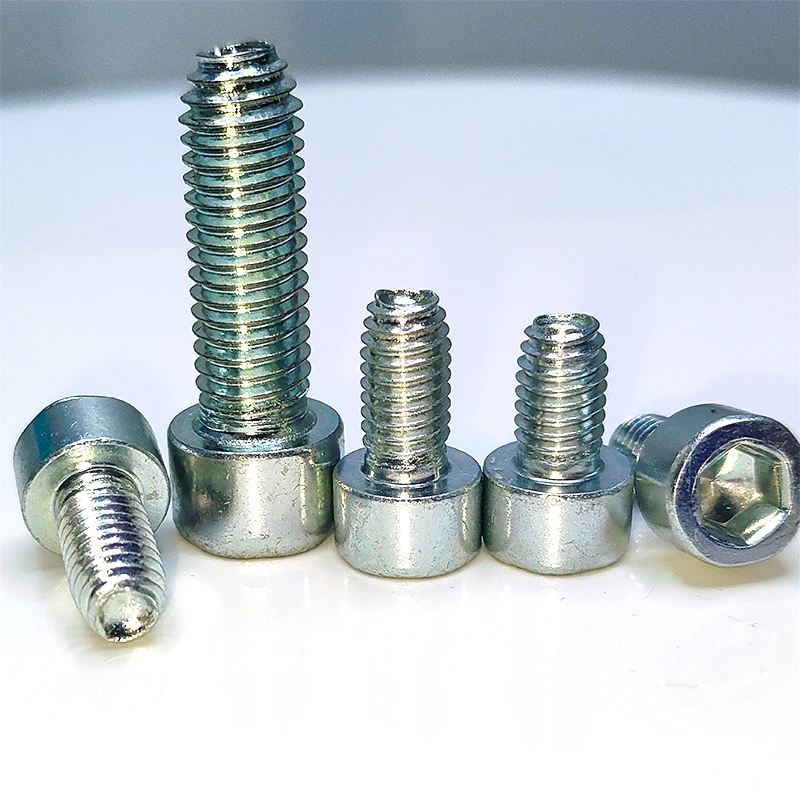 M5Carbon Steel Galvanized DIN7500EE Hex SocketCylindrical Head Triangle Teeth Self-tapping Nail Self-drilling Self-locking Screw