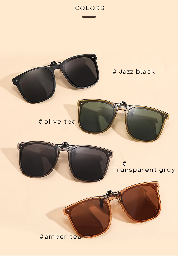 Faltbare tragbare Sonnenbrille clips polarisiert uv400 anti uva uvb übergroße quadratische hoch klappbare Sonnenbrille lentes de sol mujer – Detail 5