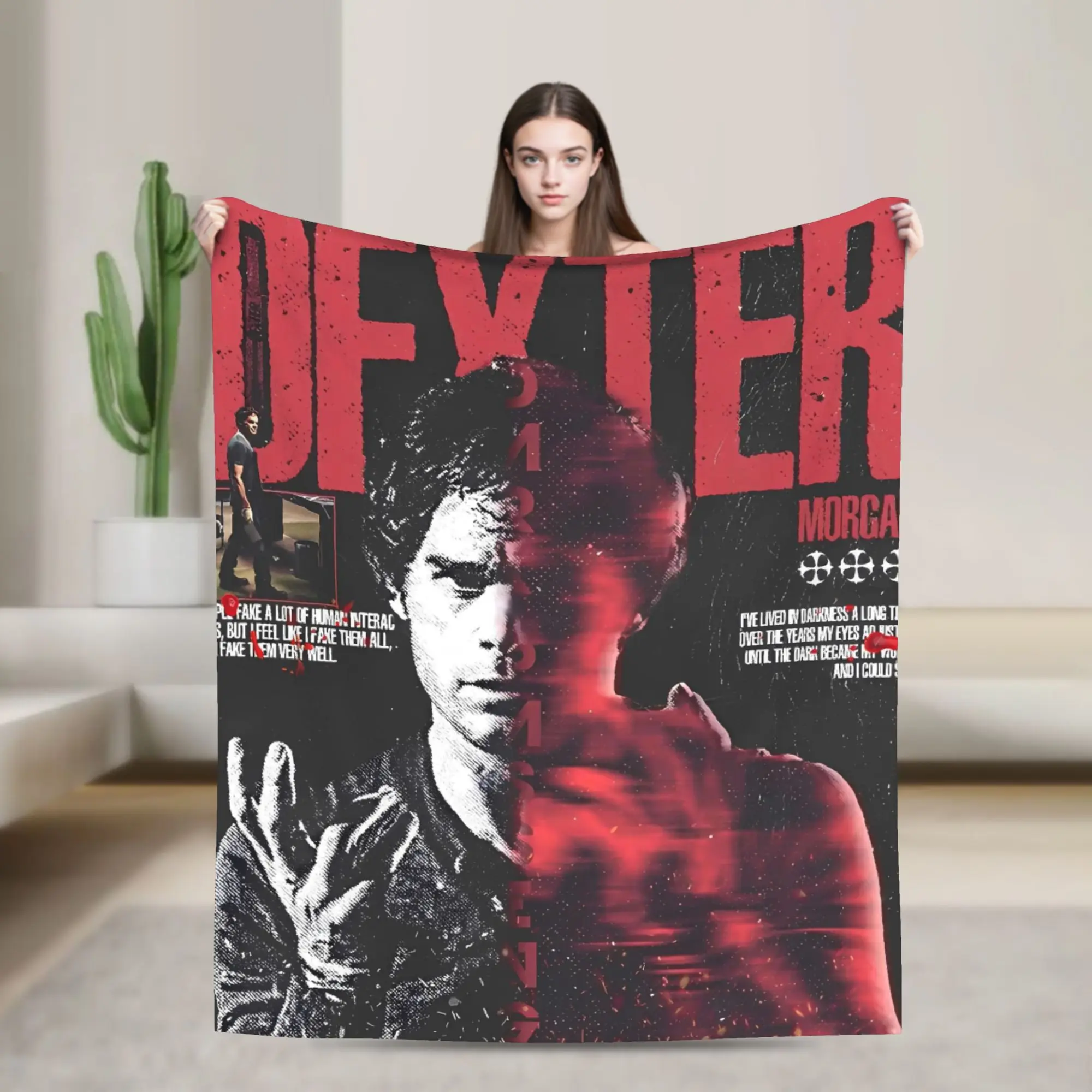 

Soft Blanket Airplane Travel D-dexters M-morgang Show Tv Throw Blanket Flannel Bedspread For Outdoor Novelty Sofa Bed Cover