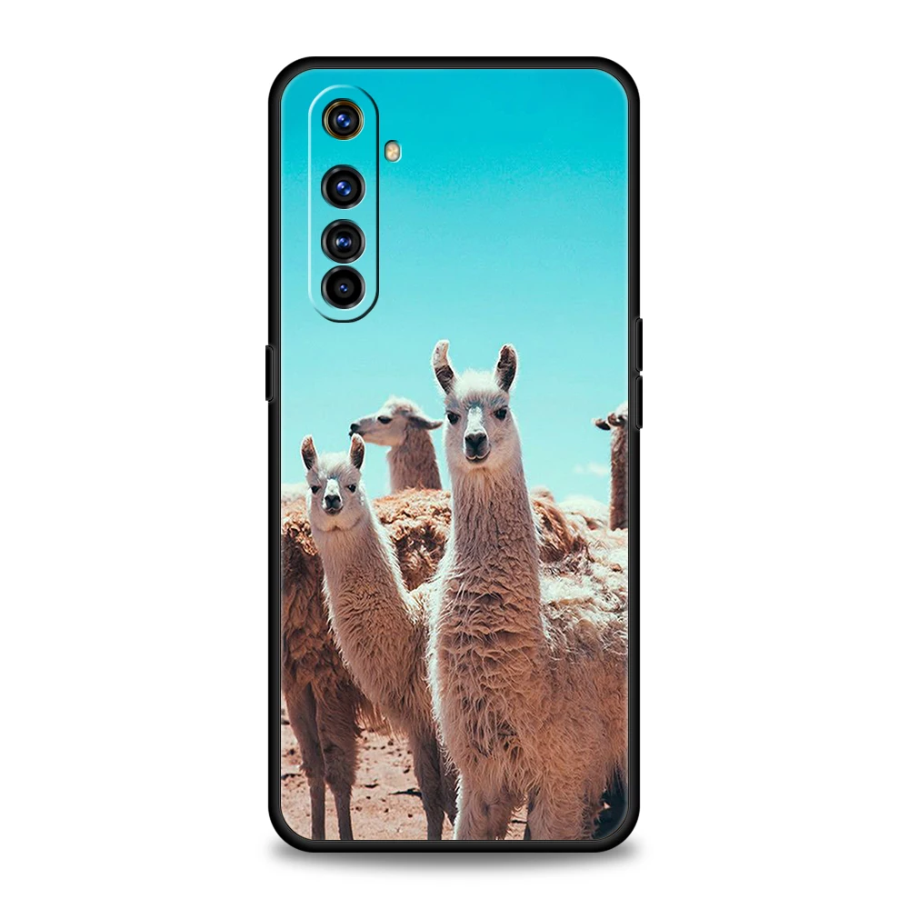 Lama Llama Alpacas Soft Silicone For Realme 8i 9i 9 Pro Plus GT2 Pro C3 6 7 8 Pro C21 C11 C25 Pro 5G Shockproof Phone Cover Bag