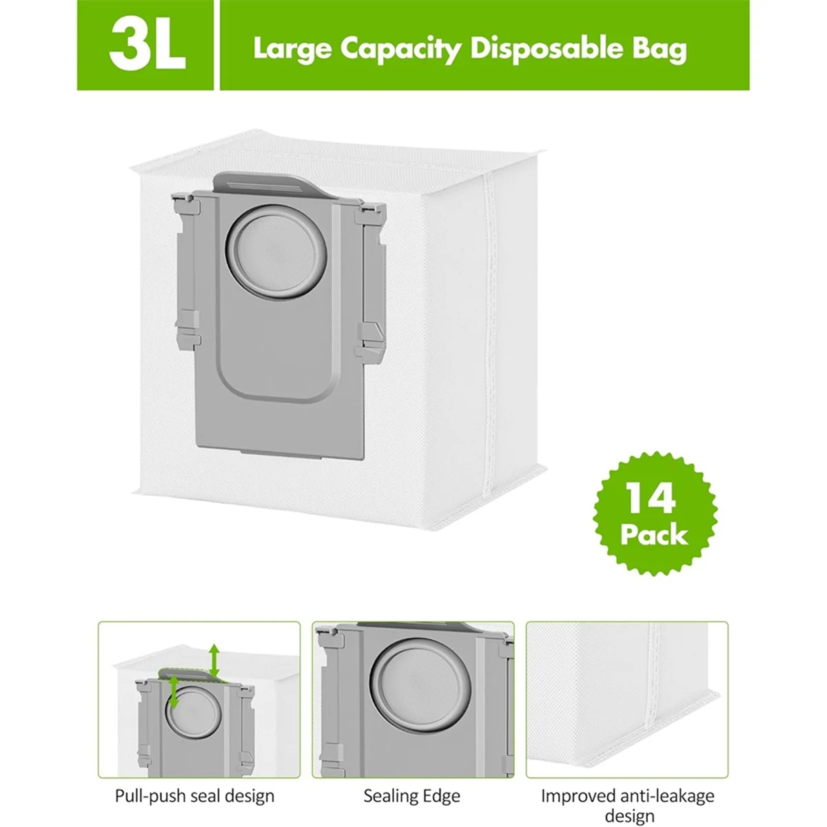 FNJK-14 PCS Sacchetto per la Polvere per Roborock S8 Pro Ultra,Q7, Q7+,Q7 Max,S7 MaxV Ultra,S7 Pro Ultra,Q5+ Q5 Pro/G10 Robot Aspirapolvere