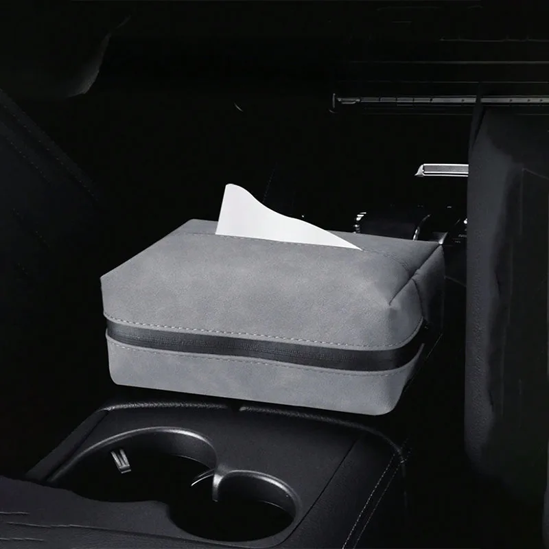 High Quality Suede Car Tissue Holder - Universal Version Suitable for Headrests/Armrests/Sun Visors, Durable and Stylish Design