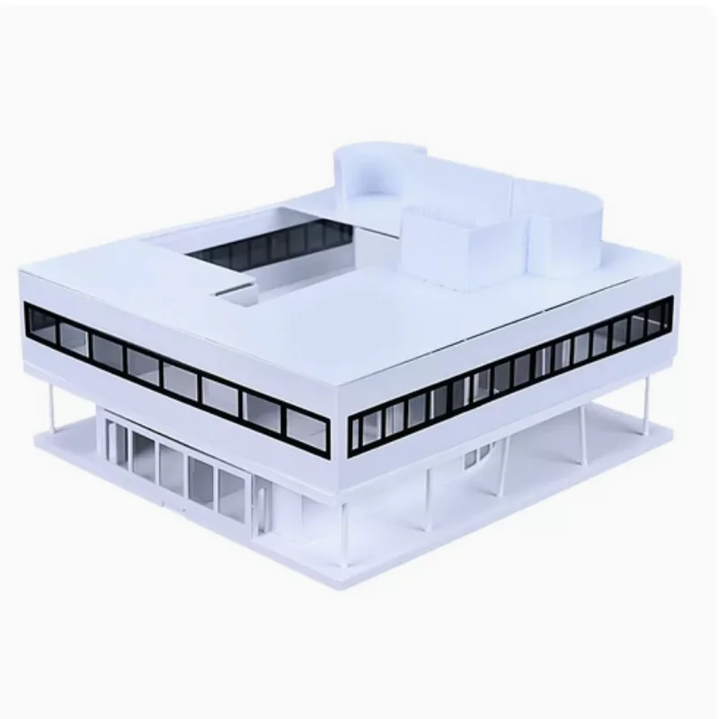 1/100 Miniature Building scale Model House Villa Savoye ABS Plastic Toy Architecture Model Construction Set Assembly Model kit