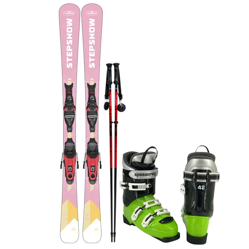 STEPSNOW Women Ski Set Bindings Steel Edge Wholesale Price Winter Sports Gear Cap Construction Skiing Board Boots