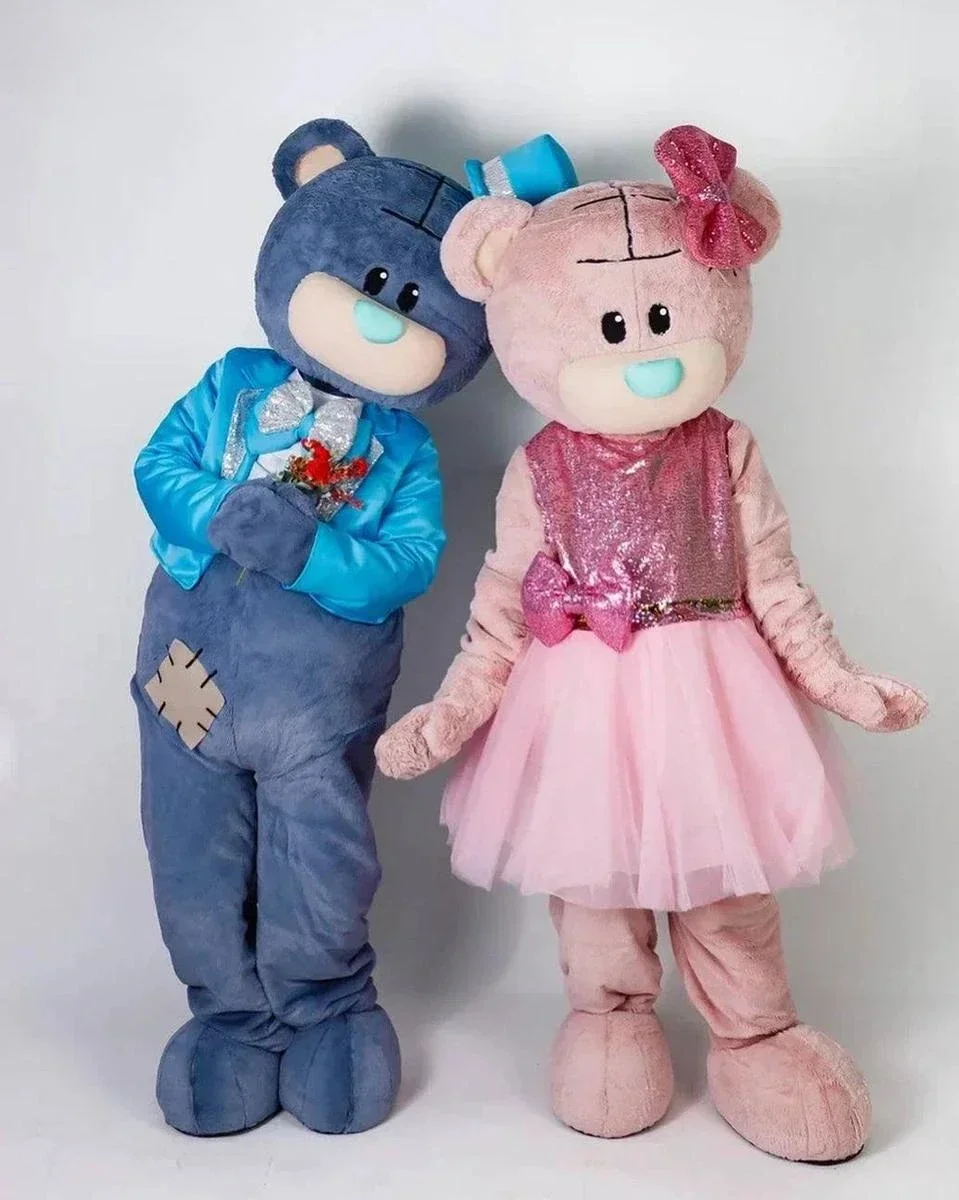 

Костюм розового мультяшного медведя-талисмана для взрослых, полноразмерный, для Хэллоуина и рождественских мероприятий