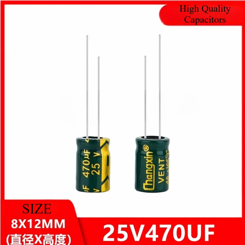 

10Pcs 25V470UF high frequency low resistance, long life, LCD, graphics card 470UF 25V 8X12