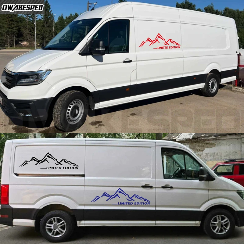 Pegatina de montaña para Volkswagen Crafter, decoración para la puerta del maletero, calcomanía para furgoneta, camper, edición limitada, rayas deportivas, accesorios DIY