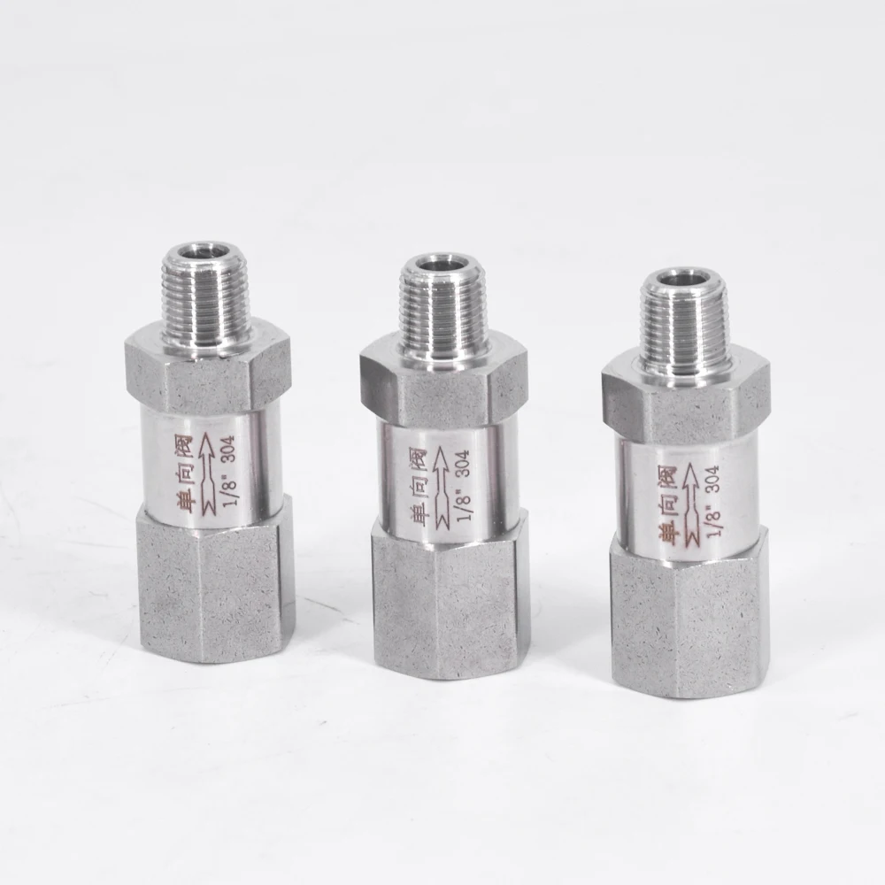 

1/8" 1/4" 3/8" 1/2" BSP NPT Female To Male One Way Check Valve Non-return Inline 304 Stainless Steel