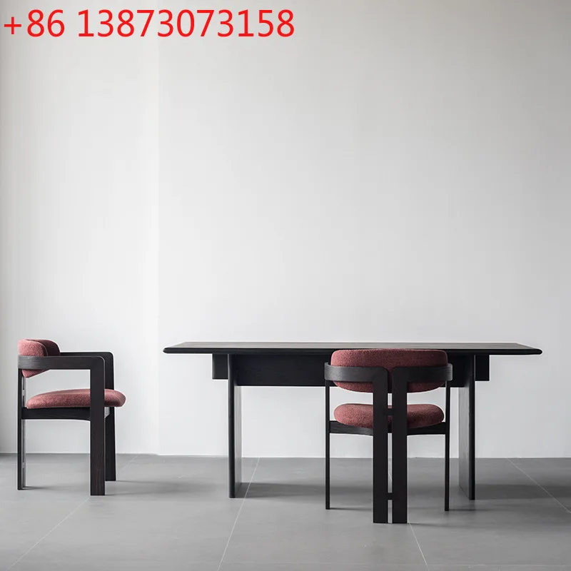 

Простой бытовой прямоугольный чайный обеденный стол ваби-саби из цельного дерева в японском стиле, обеденный стол-парус