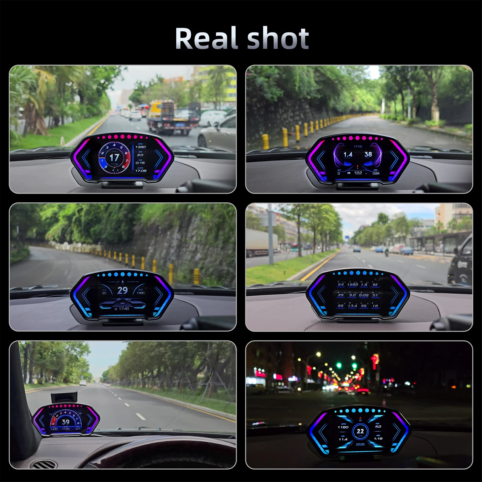 Ad 36 Functies Obd + Gps Hud Head Up Display Auto Gps Snelheidsmeter Helling Meter Toerenteller Water Temp Snelheid Alarm Elektronisch Onderdeel