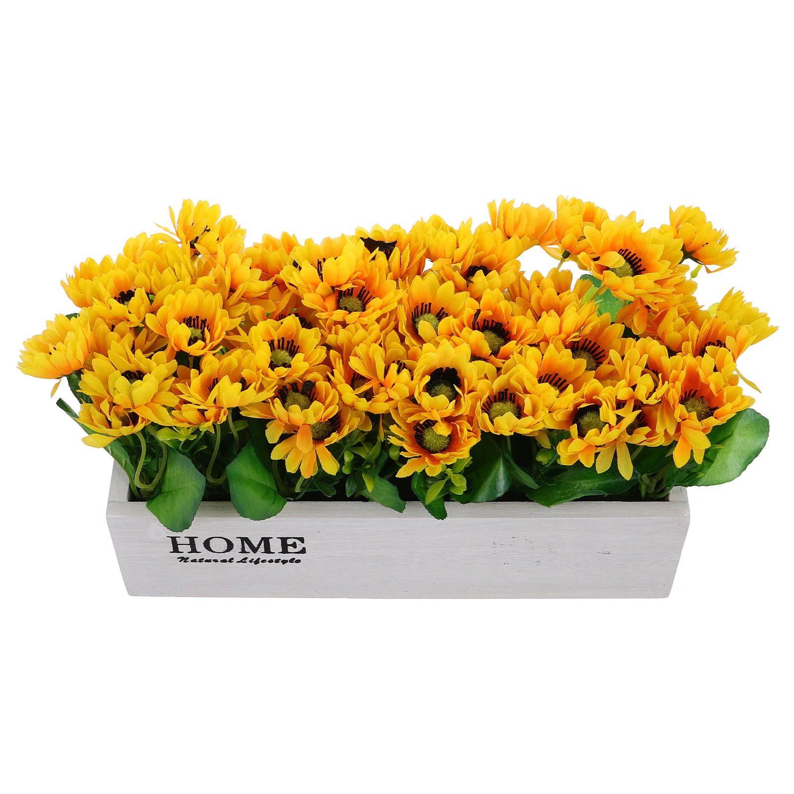 

Artificial Sunflower Potted Plant In Wooden Planter Realistic Silk Flowers For Kitchen Mantel Shelf Bathroom Decor Farmhouse