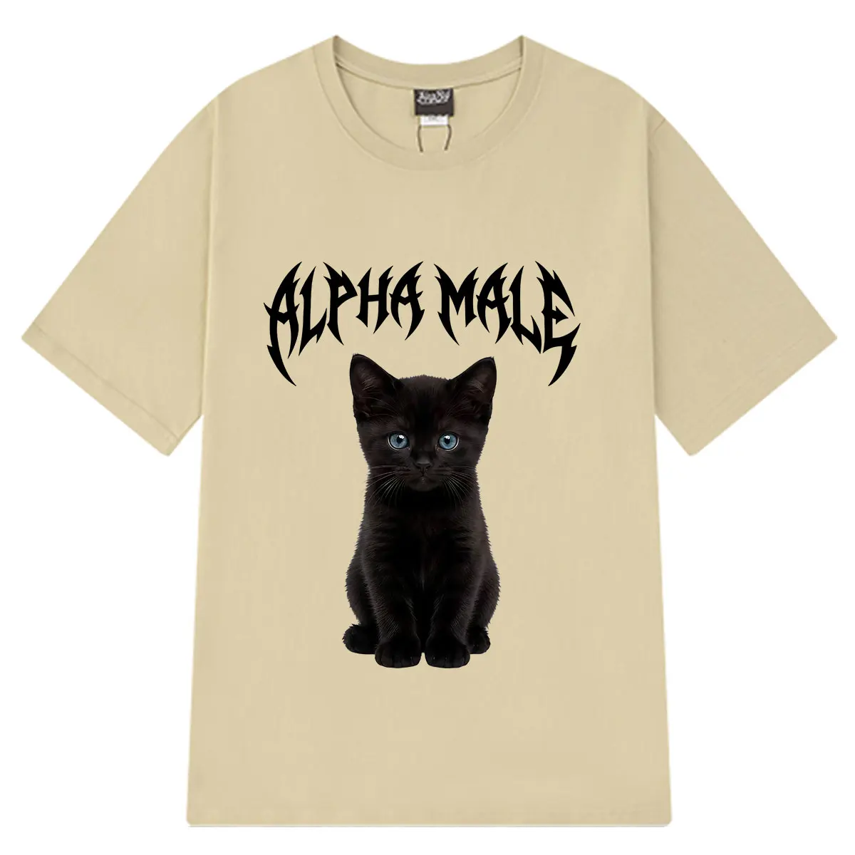 Alpha Male Cat Animal Funny Meme Graphic T-Shirt Men Women Fashion Clothing T-shirts Short-sleeved Loose Casual Cotton T-shirts