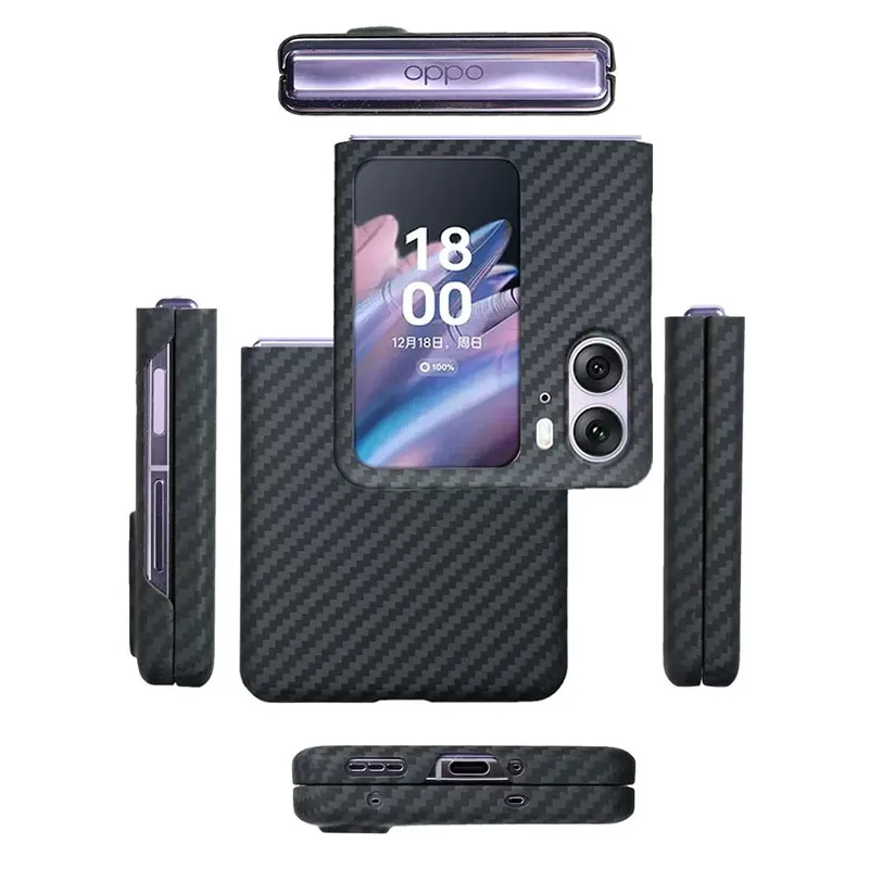 Carbon Fiber Case for OPPO Find N2 Aramid Fiber Flip Cover Shockproof Protection Cover Phone Accessories