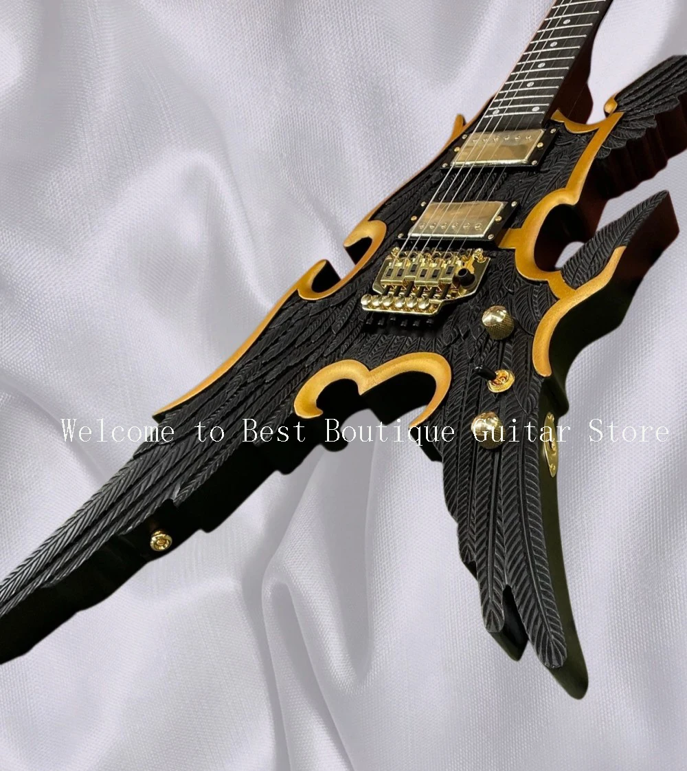 Custom Electric Guitar 6strings, Rare in Market, Carved Body Angel Wing Shape N.O4253686