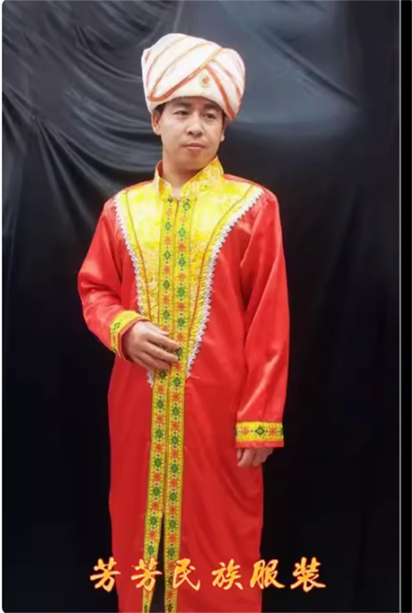 

Indian long robe, long robe, Baotou, stage performance costume, male