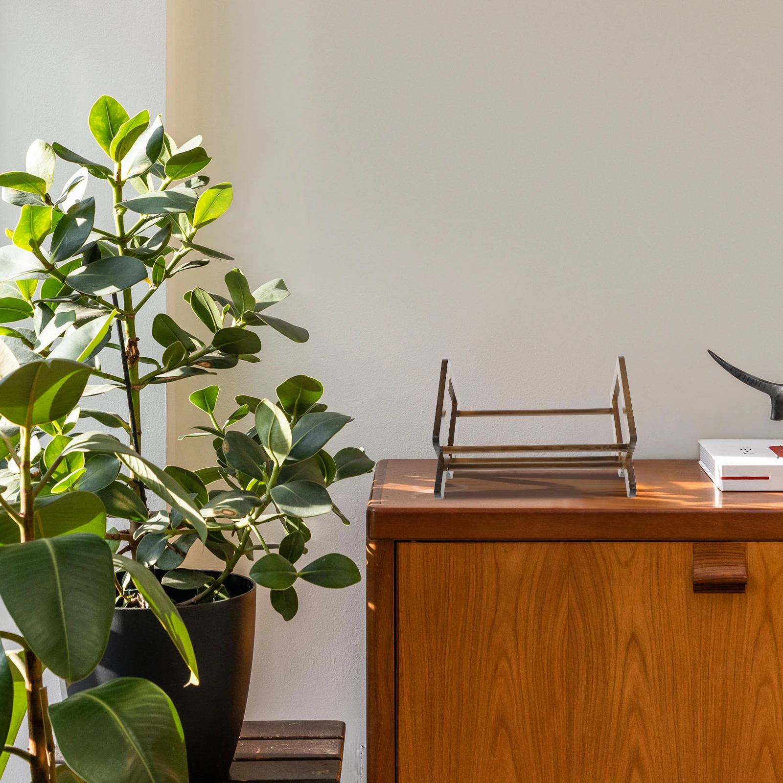 

Desktop Bookshelf Organizer Bamboo Magazine Storage Rack For Books Documents Stand Shelf Sundries Holder Office Desk