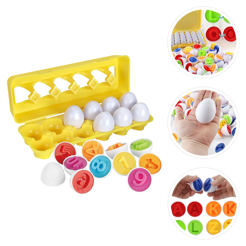 12개 숫자 맞추기 달걀 세트 다채로운 유아 교육 도구 유아원 학습 수학 게임 선물 숫자 맞추기 달걀