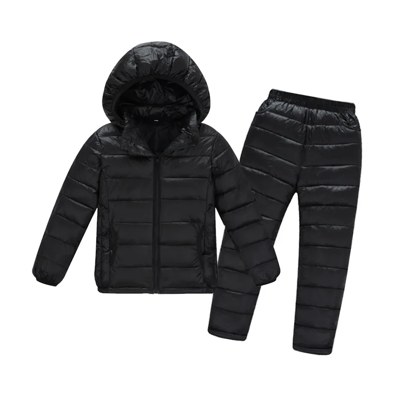 Winter Children Clothing Sets Baby Boy Warm Hooded Down Jackets Pants Clothing Sets Girls Boys Snowsuit Coats Ski Suit 2-12Y