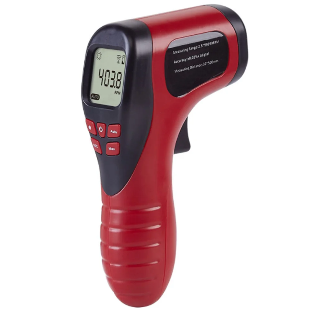 TL-900 Tachometer Digital Tachometer Non-Contact Measuring Range:2.5-99999RPM LCD Motor Wheel Lathe Speed Meter, Red