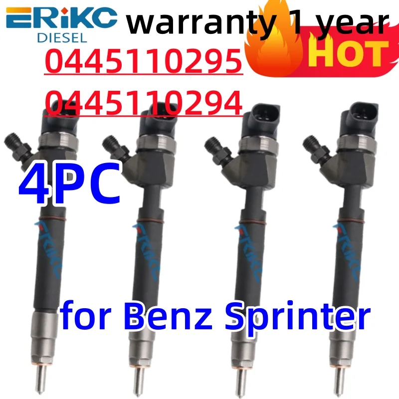 4 قطعة 0445110295 0445110294 حاقن وقود الديزل 0 445 110 295 A6460701287 0 445 110 294 حاقن لبنز سبرينتر