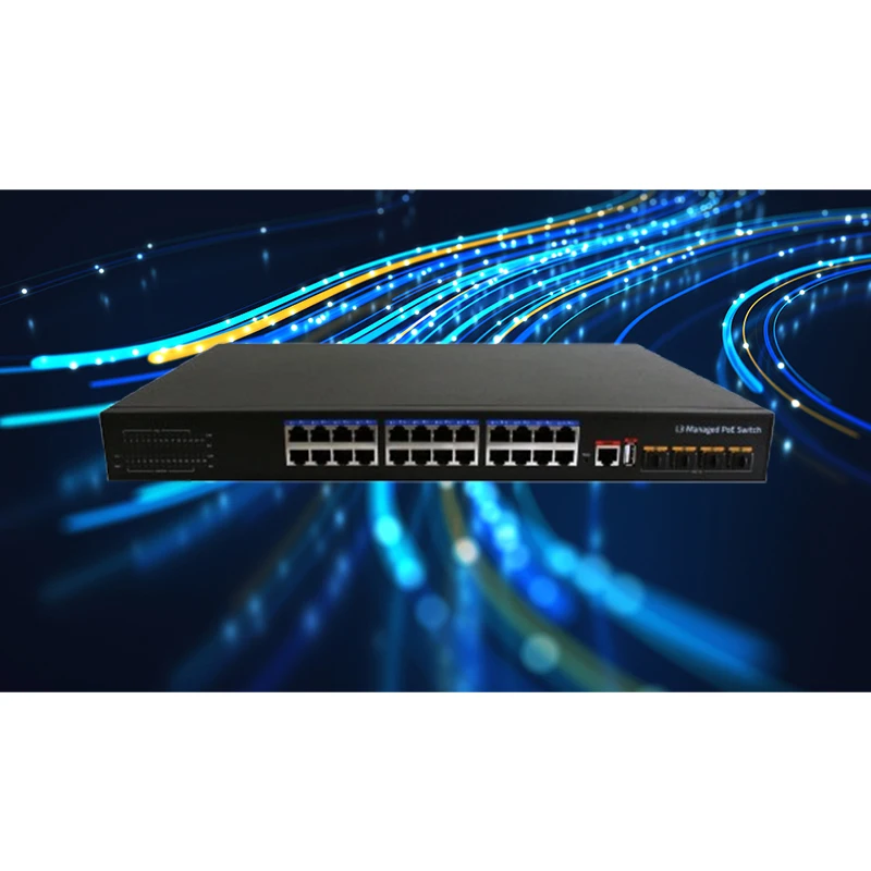 28 Port 10G Uplink Network Switch 24 Port Gigabit L3 Managed Ethernet POE Switch 10/100/1000M Ethernet Switches