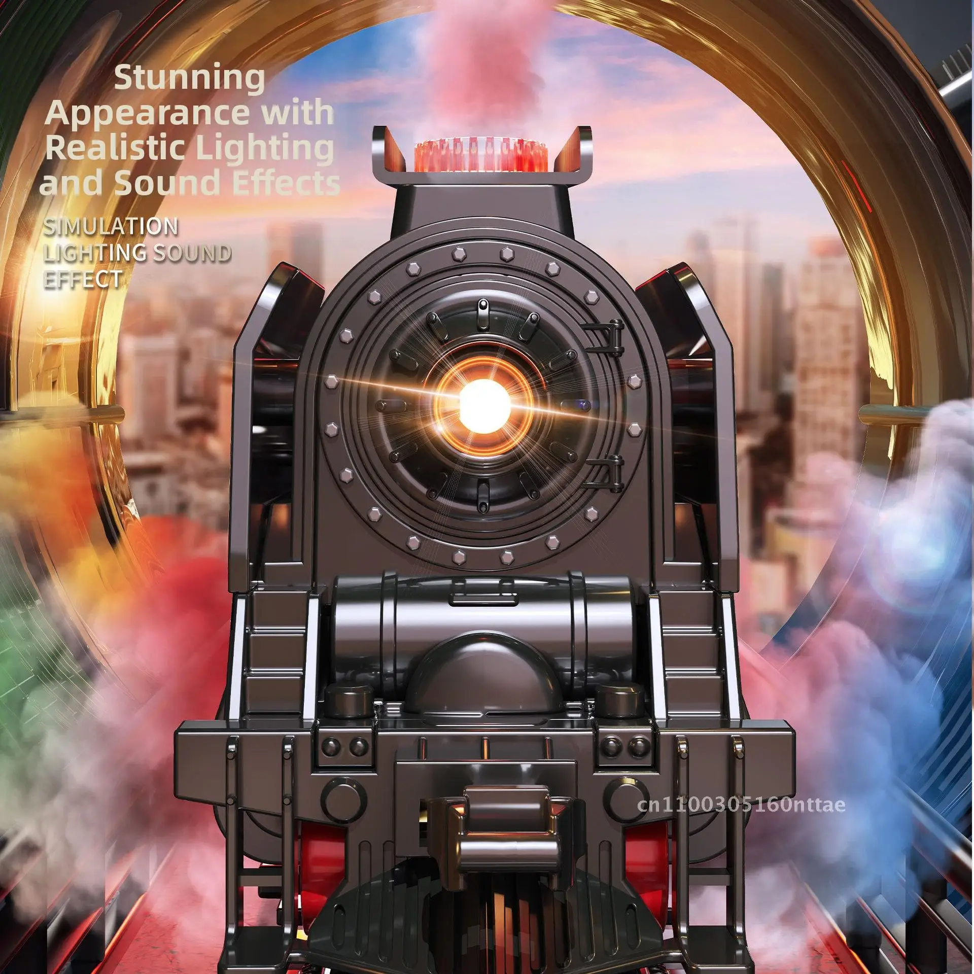 Conjunto de brinquedos retrô de trem a vapor, simulação elétrica, modelo de brinquedo de trem pequeno